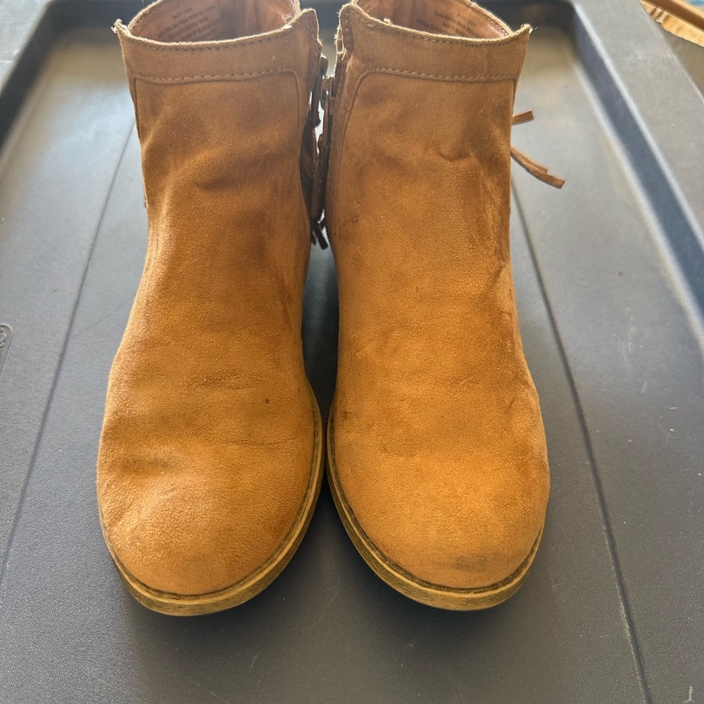 Suede Tan Ankle Booties